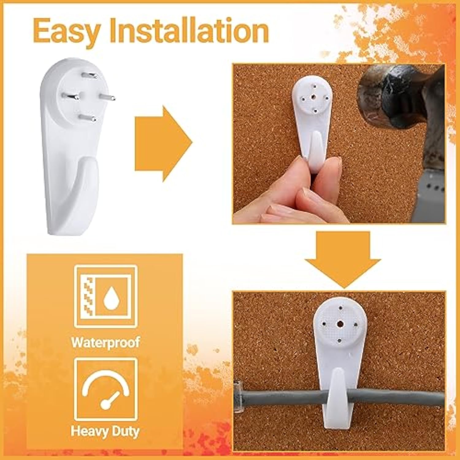 100 Pcs Christmas String Light Hooks Fairy Light Hooks No Drilling Invisible Heavy Duty Nail Hangers For Outdoor Brick Wall Hanging Christmas Decorations