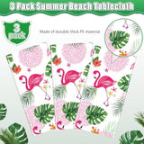 3 Pack Summer Flamingo Tablecloth Party Decorations, Hawaiian Tropical Plastic Table Cloth, Disposable Luau Table Cover For Summer Flamingo Picnic Birthday Party Supplies Decorations, 54” X 108”