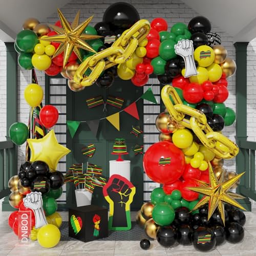 Juneteenth Decoration Balloon Garland Arch Kit,152Pcs Red Black Green