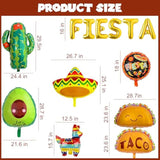 Mexican Party Decorations Fiesta Balloons - 14 Pcs Cinco De Mayo Decorations Including Cactus Llama Avocado Foil Balloon Papel Picado Banner For Fiesta Taco Luau Party Supplies