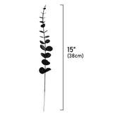 26 Pcs Black Artificial Eucalyptus Stems Faux Halloween Flowers Eucalyptuses Real Touch Leaf Centerpiece Home Decor (26, Black)