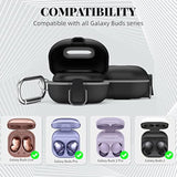 Secure Lock Case For Samsung Galaxy Buds 2 Pro/ Buds 2/ Buds Pro/ Buds Live, Shock-Absorbing Protective Cover Tpu Hard Shell With Lanyard And Keychain[One-Click Pop] (Black)