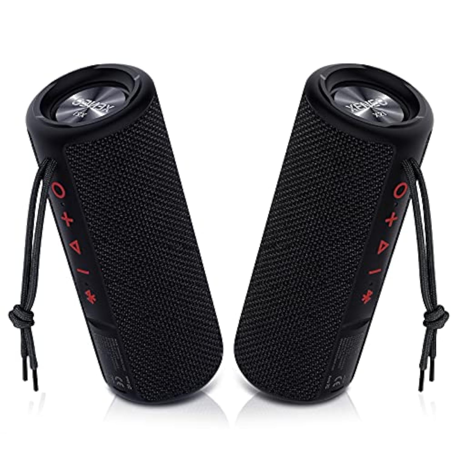 X21 Dual Portable Bluetooth Speakers Waterproof Outdoor Wireless Stereo Pairing With Fm Radio, Micro Sd Card, Ipx6, Aux Jack 30W For Home, Office, Party And Travel (Pack 2 Black)