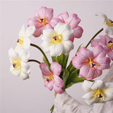 Artificial Tulip Silk Fake Flowers,Premium Faux Long Stem Artificial Flowers,Fully Bloomed Tulip Real Touch Artificial Flowers For Home Decor Centerpiece Diy Wedding,4 Pcs (White)