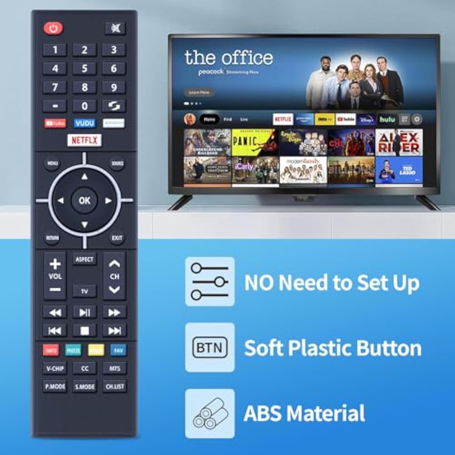 Universal Remote Control For All Element Tv, Replacement Remote Control Compatible With 99% Element Lcd Led Smart Hdtv