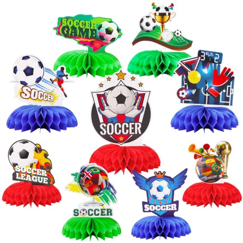 9Pcs Soccer Party Decorations,Soccer Table Decorations Centerprise