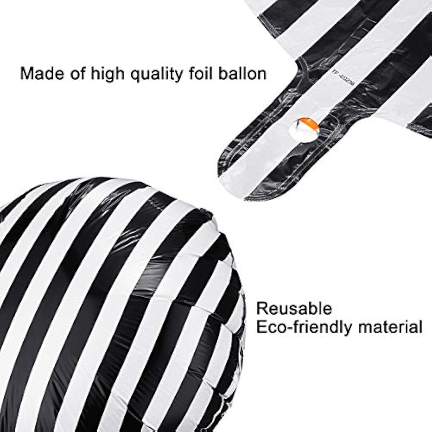 12 Pieces 18 Inch Black And White Striped Balloons Decoration Foil Aluminum Helium Balloons For Birthday Party, Baby Shower, Halloween, Ceremonies, Holiday Parties Decoration