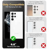 Full Body Case For Samsung Galaxy S22 Ultra 5G/6.8 Inches, [Extra Front Frame] Heavy Duty Military Grade Protection Built-In Screen Protector And Kickstand For Samsung S22 Ultra 5G,Maroon Red