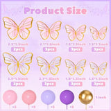 Pink Purple Butterfly Cake Toppers 47Pcs Pastel Balls Cake Toppers Butterflies Cupcake Decoration Balls Cupcake Insert Foam Balloons Cake Topper For Baby Shower Wedding Bridal Shower Party