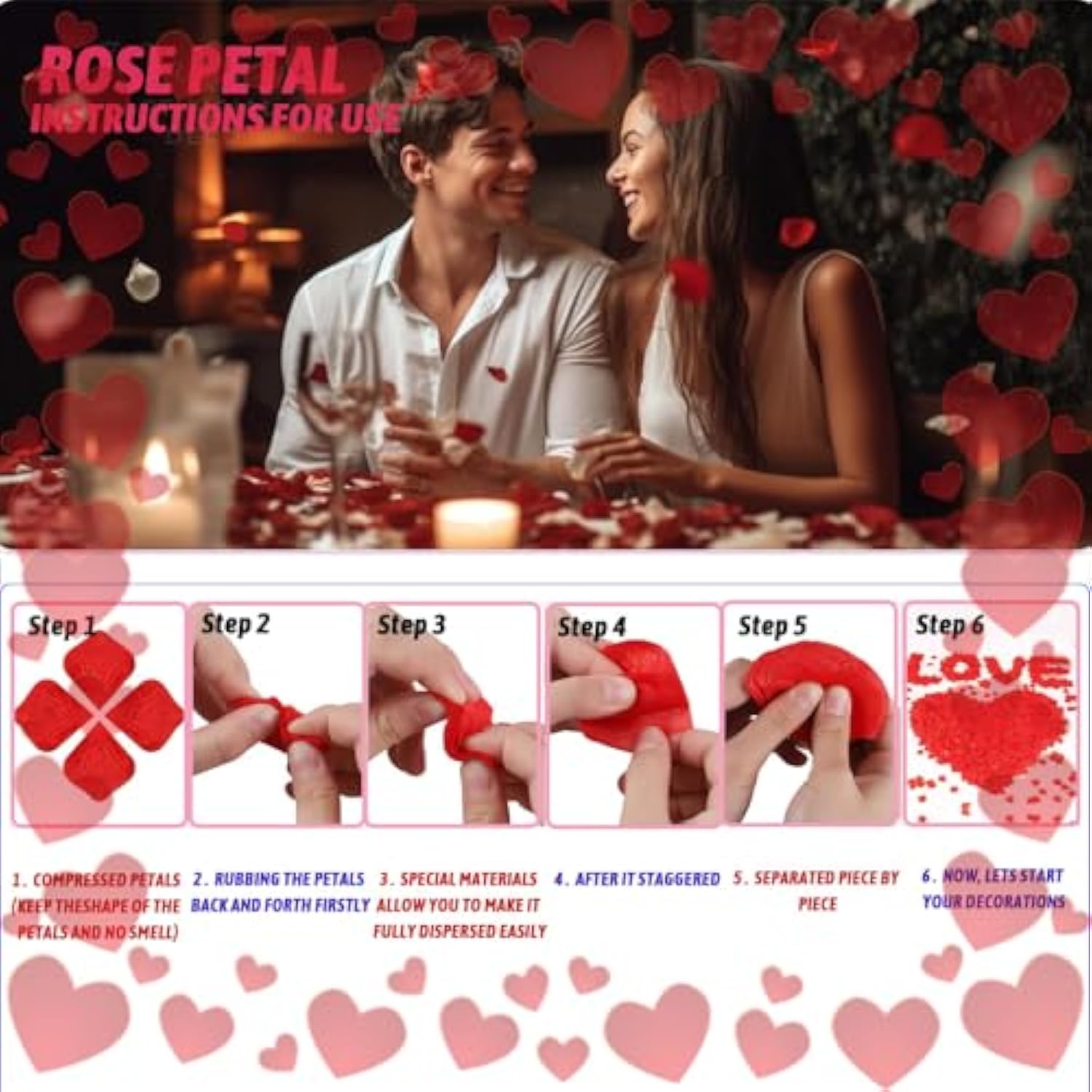 66Pcs I Love You Balloons And Heart Balloons Kit & 2000 Pcs Rose Petals 42" Love Balloon, Gold Balloons, Romantic Decoration Kit Double-Layer For Valentine Day, Wedding, Anniversary, Birthday Parties