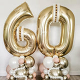 Champagne Gold 13 Balloon Number,40 Inch Light Gold 13 Balloons Big Foil Mylar Helium Number 13 Balloon For Birthday Party Anniversary Decorations