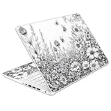 Laptop Skin Decal Hp 14" - Black White Botanical, Laptop Cover Sticker, No Cutting Required, No Bubble, Waterproof, Scratch Resistant - Including Wide Screen And Wrist Pad