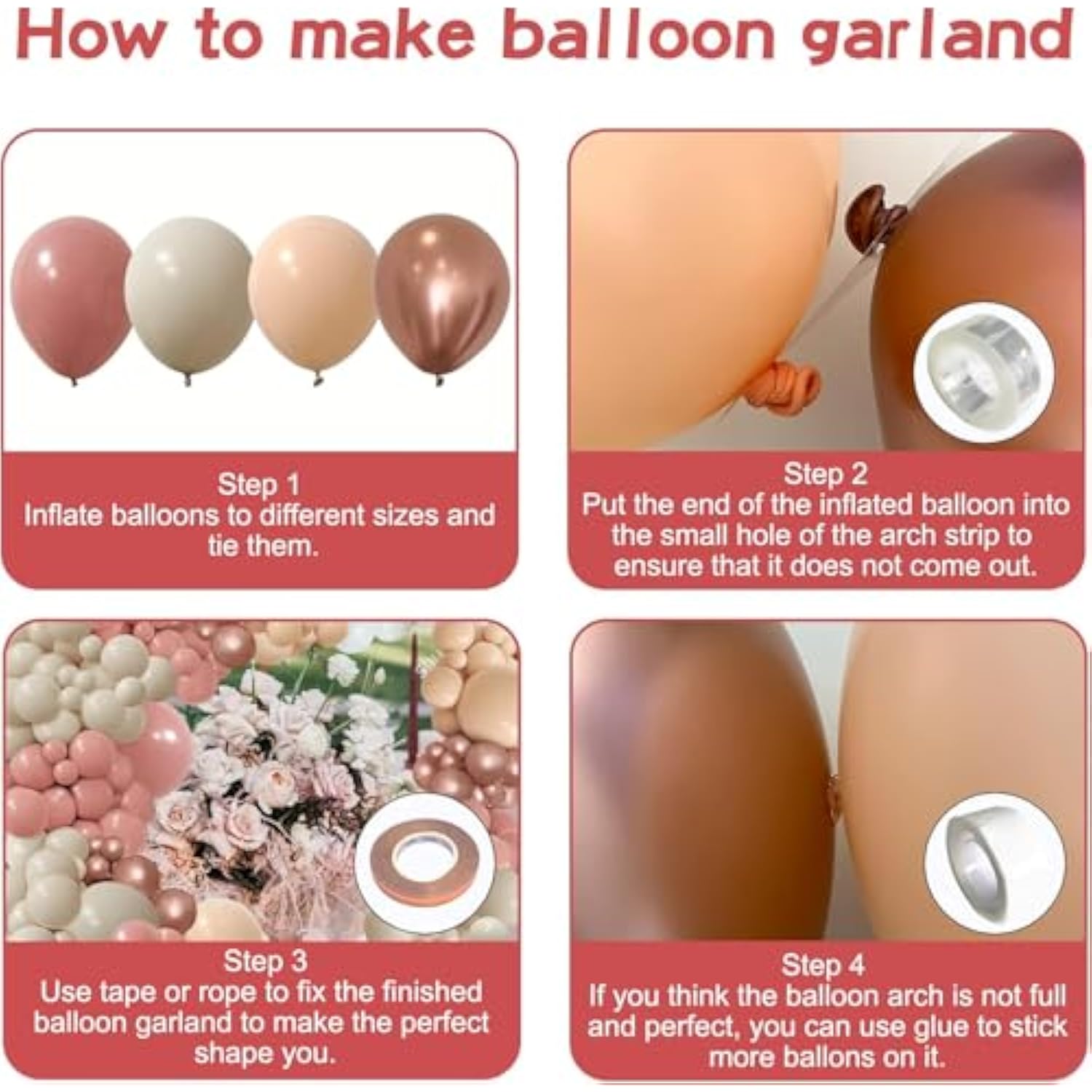 154pcs Dusty Rose Balloon Garland Kit – Boho Pink Arch for Baby Shower, Wedding & Parties