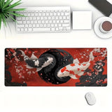 Black And White Mouse Pad Large Fish Yin Yang Cherry Blossom Art Mousepad Xl Large Gaming Mouse Pad Laptop Keyboard Mat Desk Pad Office Computer Keyboard Laptop Home, 31.5X11.8 Inch
