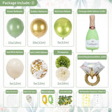 53pcs Sage Green Bridal Shower Kit with Banner, Balloons, Sash, Tiara & More
