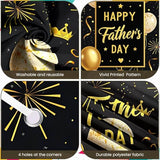 Happy Father's Day Door Cover Black and Gold Fathers Day Door Banner with Mustache Balloon Striped Tie Confetti Best Dad Ever Porch Sign for Home Party Decorations Father's Day Celebration Gift for Dad 70.8 x 35.4 Inch