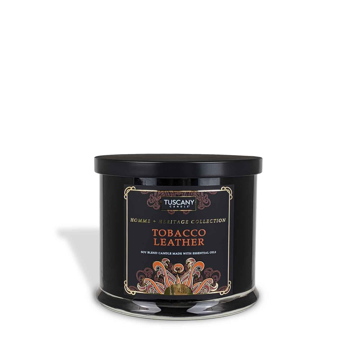 Tuscany Candle Tobacco Leather Scented Jar Candle, 15 oz