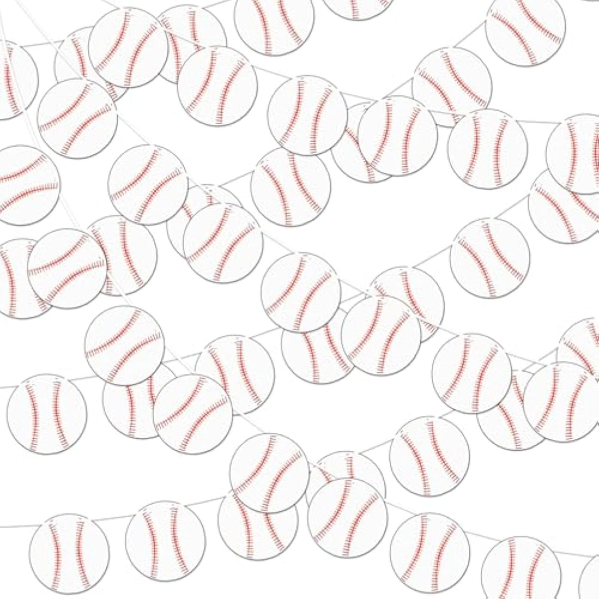 Pre-Strung 6 Pieces Baseball Banner Baseball Party Decorations, Base Ball Paper Garland Bunting Decor For Sports Theme Birthday Baby Shower Party Supplies Favors