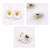 200Pcs Fabric Daisy Flower Heads - 1.5 Inch White Artificial Daisies Spring Flowers For Bouquets, Baby Showers, Wedding, Home Decor & Diy Crafts