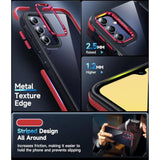 For Samsung A15-5G Case: 2 Pack Screen Protector Shockproof Military-Grade, [Anty-Slip Grip] Metal Texture Lens Magnetic Translucent Matte For Samsung Galaxy A 15 5G Case, Black