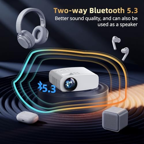 Projector With Wifi And Bluetooth, 4K Supported Native 1080P Projector, Portable Movie Outdoor Projector For Home Theater, Mini Projector Compatible With Pc, Hdmi, Usb, Tv Stick, Ps5