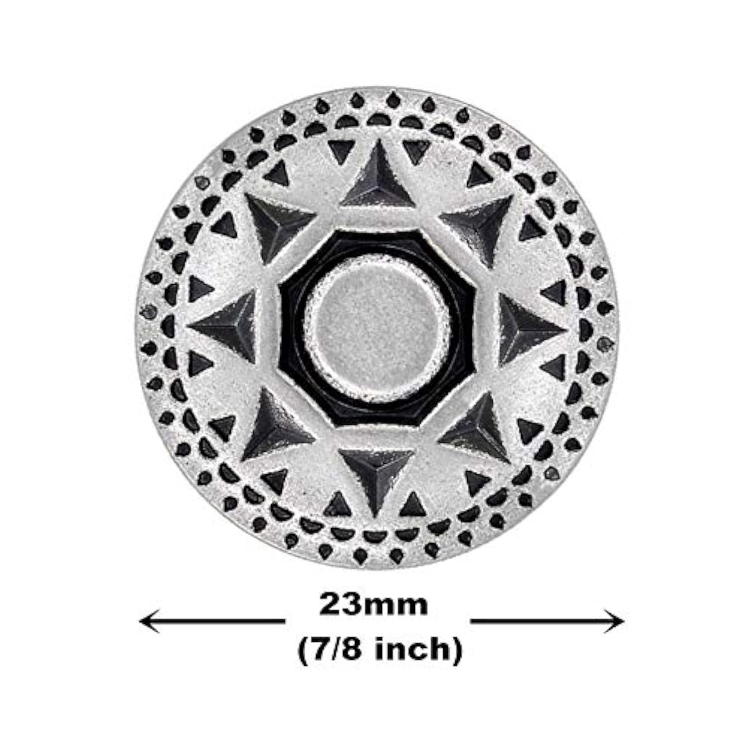 10 Pieces Native Sun Pattern Metal Shank Buttons. 23Mm (7/8 Inch) (Ant