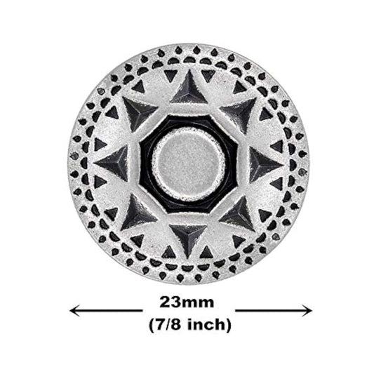 10 Pieces Native Sun Pattern Metal Shank Buttons. 23Mm (7/8 Inch) (Ant