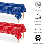 4Pcs Spider Tablecloths, 70X42 Inch Plastic Waterproof Spider Web Table Cloth Table Decorations Supplies For Cartoon Theme Birthday Friends Party