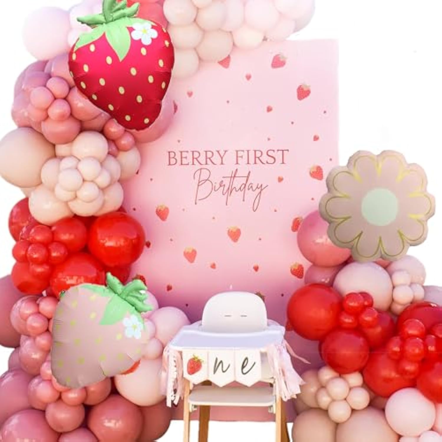 167Pcs Strawberry Balloon Arch Kit with Red & Pink Balloons for Baby Shower  Birthday