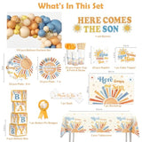 Here Comes The Son Baby Shower Decor, Retro Sun And Sunshine Themed Baby Shower Decorations Boy Boho Retro Baby Boy Shower Decor Oh Boy Shower Party Supplies