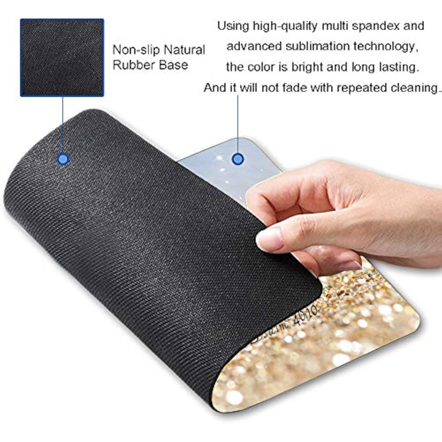 Christian Bible Verses Square Waterproof Mouse Pad Non-Slip Rubber Base Mousepads For Office Laptop, 9.5"X7.9"X0.12" Inch(Be Still)