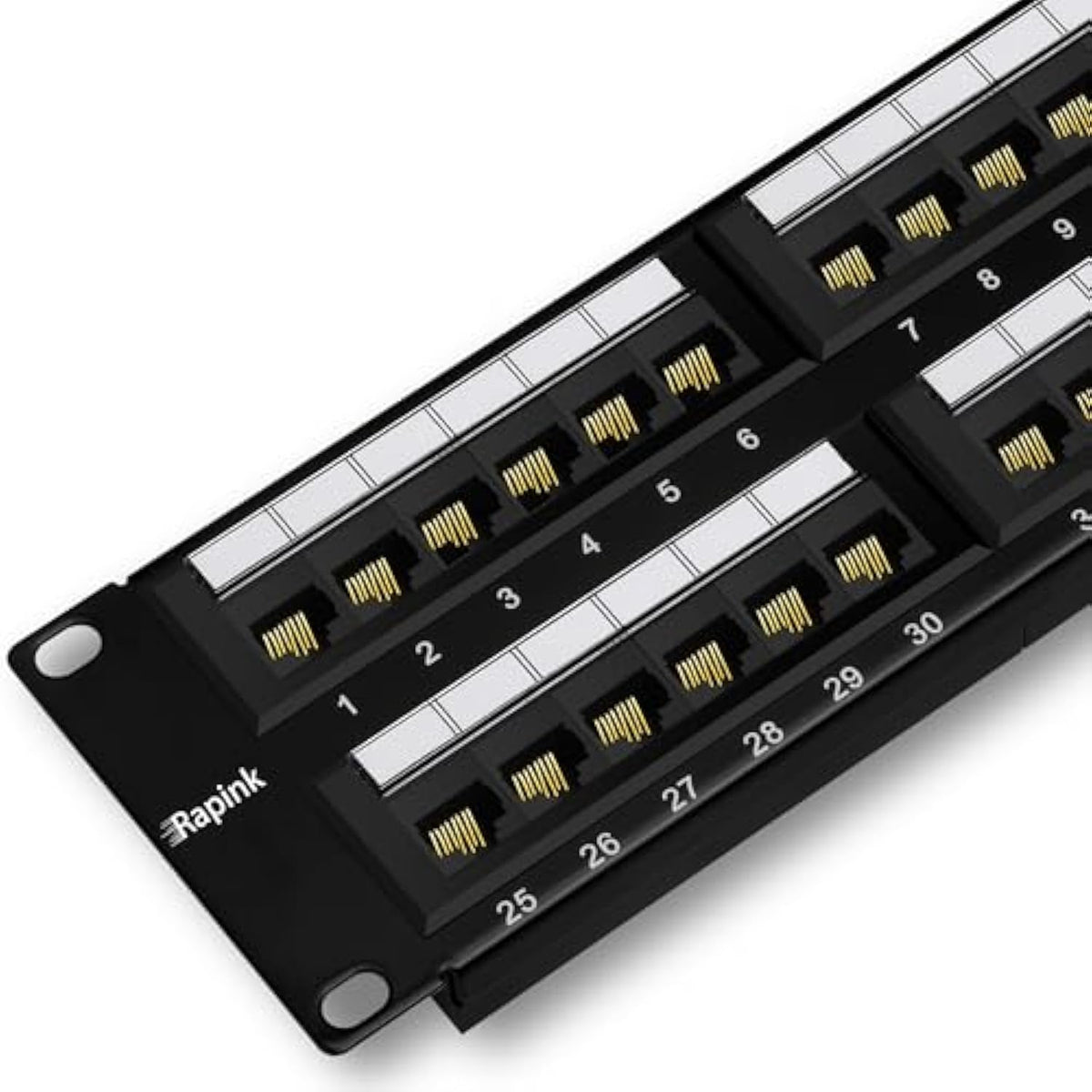 Patch Panel 48 Port Cat6 10G Support, Network Patch Panel Utp 19-Inch, Wallmou