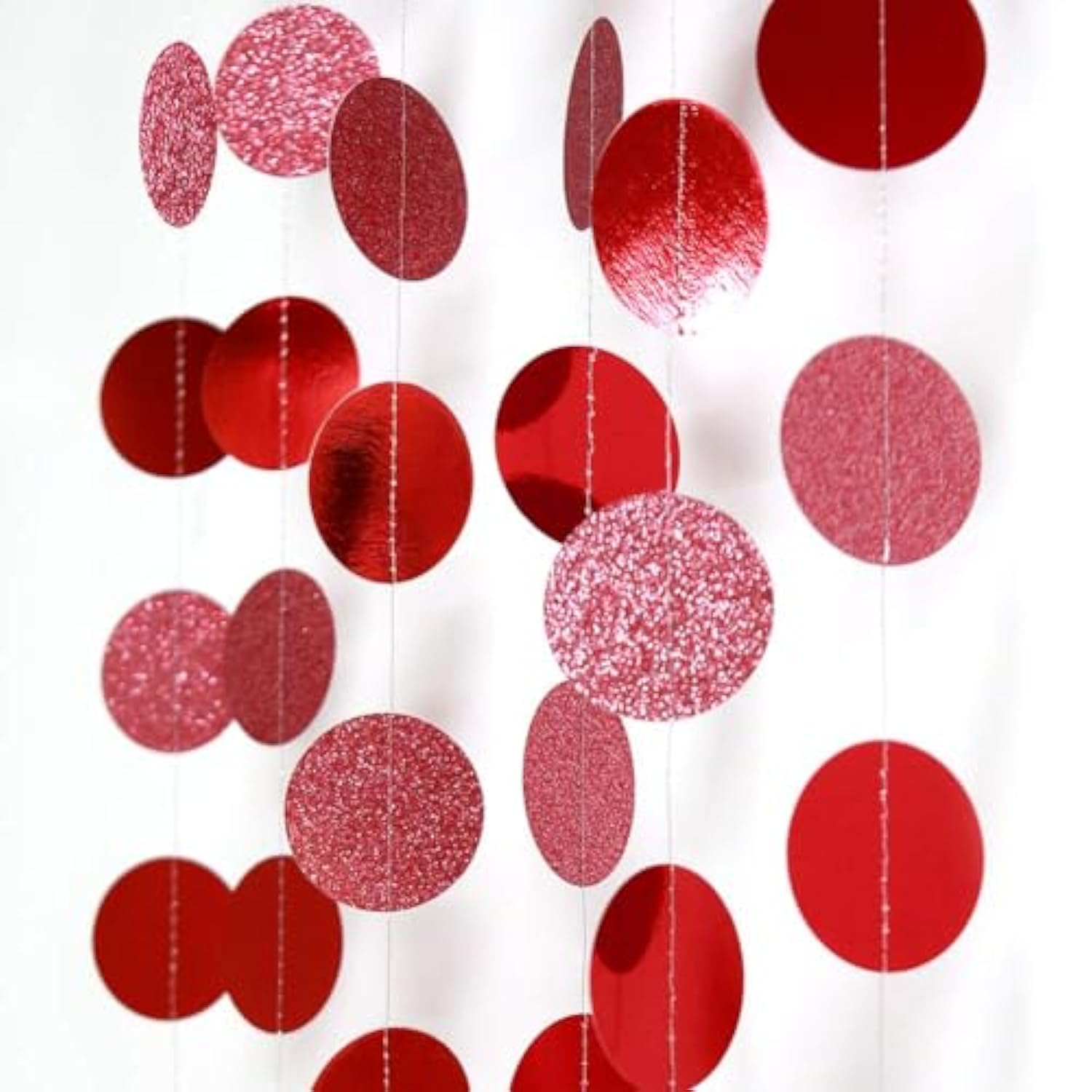 Glitter Red Circle Dots Garland Kit For Party Hanging Decoration/Strea