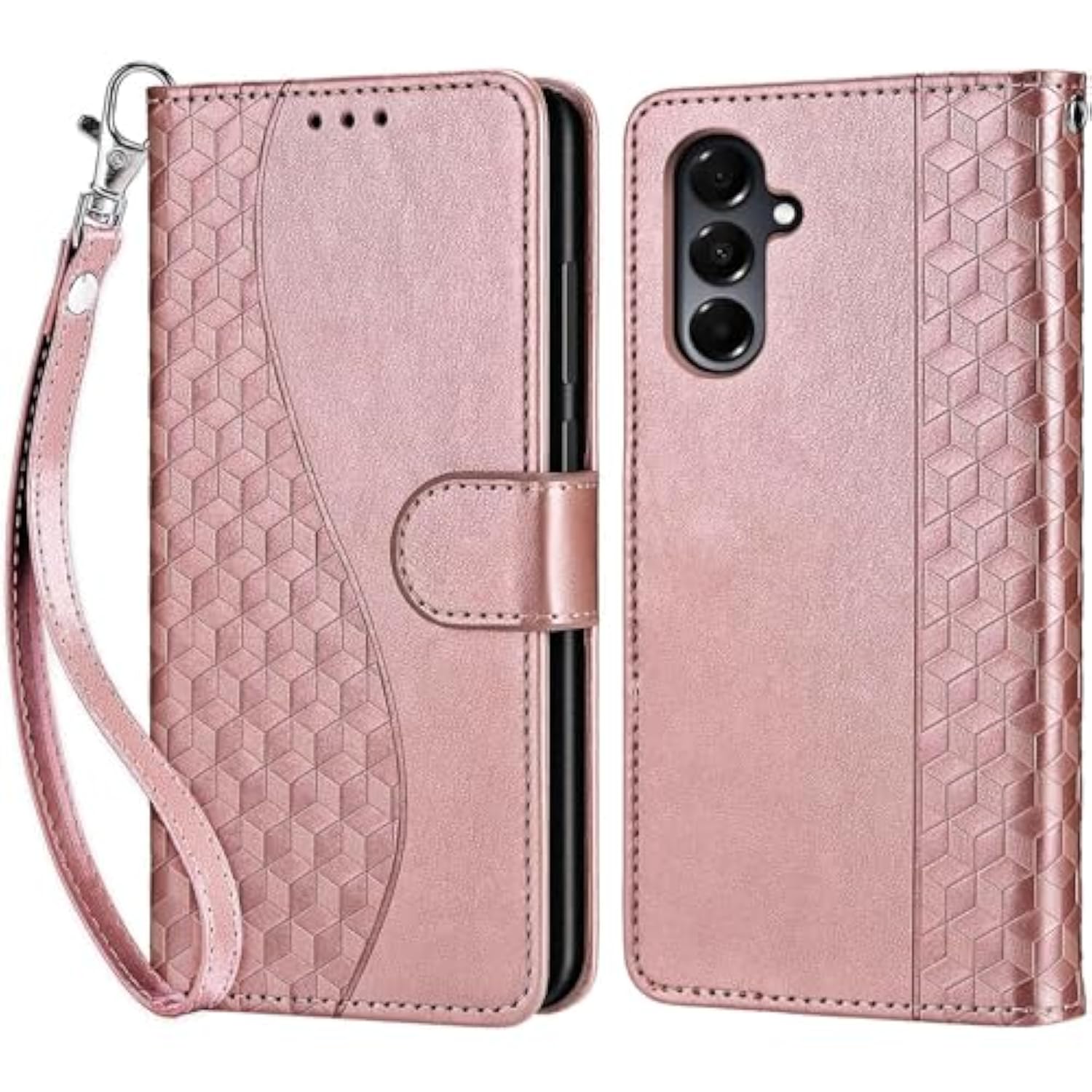 For Samsung Galaxy A16 5G Wallet Case, Flip Folio Cover With Stand Feature For Women Men, Pu Leather Phone Case Fit For Samsung Galaxy A16 5G [Rose Gold]