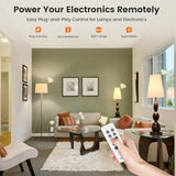 Remote Control Outlet, Wireless Remote Light Switch, 100 Ft, 15A/1875W, Expandable Indoor Compact Side Outlet Plug For Lamps, Fans, Christmas Trees, Small Appliances, 5 Outlets + 2 Remotes