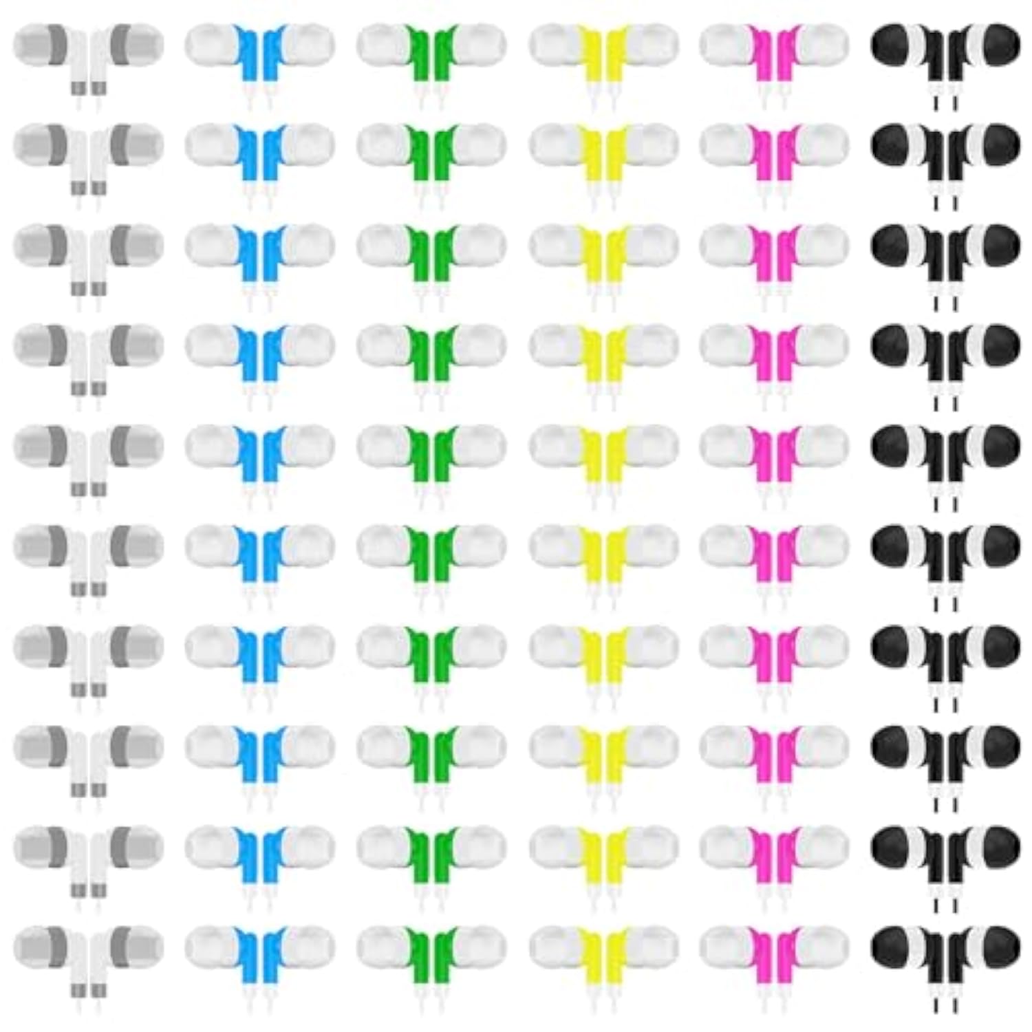 60 Pack Earbuds Bulk Kids Classroom Headphones For School Travel Or Home Use(6 Color)