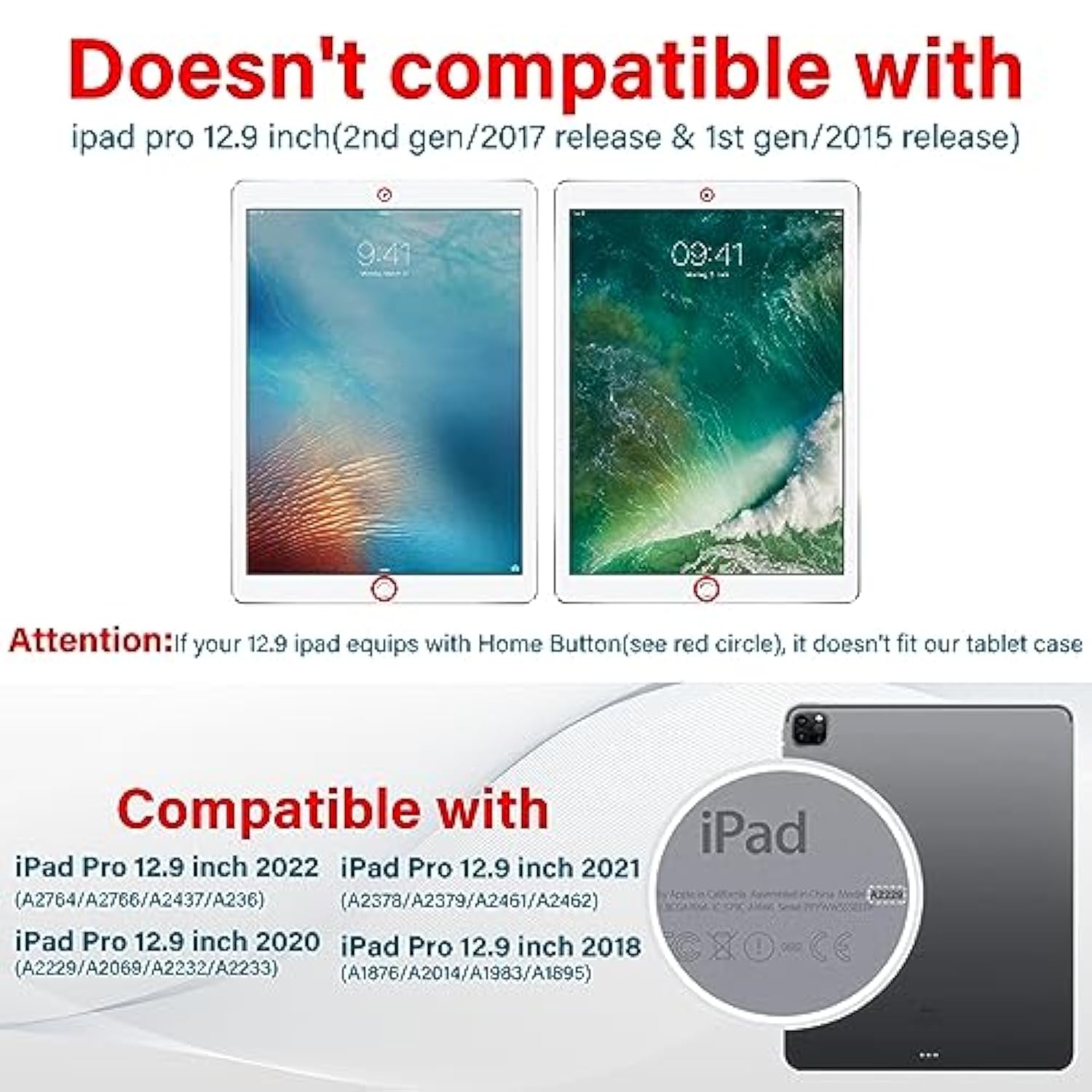 For Ipad Pro 12.9 Case 6Th 5Th 4Th 3Rd Generation ( 2022 2021 2020 2018 )For G