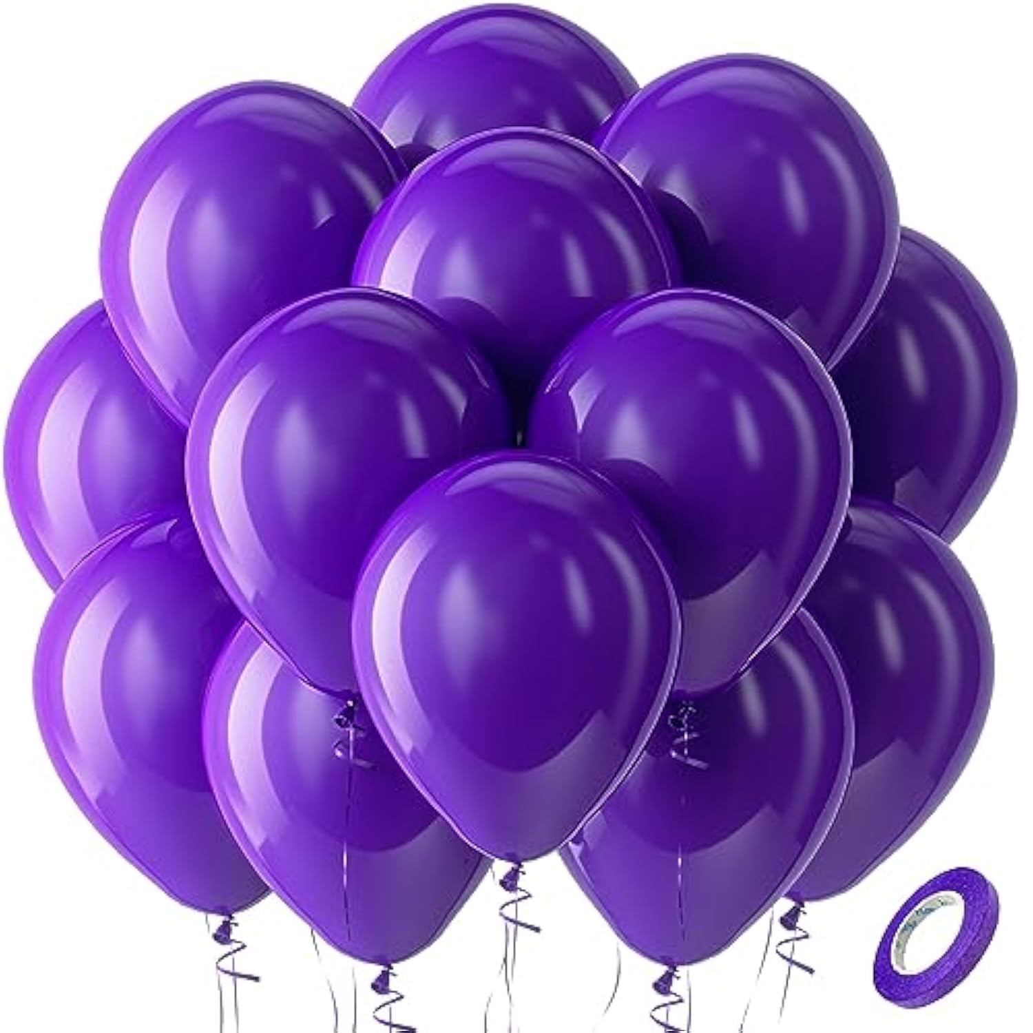 100 Pack Dark Purple 12 Inch Latex Balloons Helium Party Decorations for Halloween