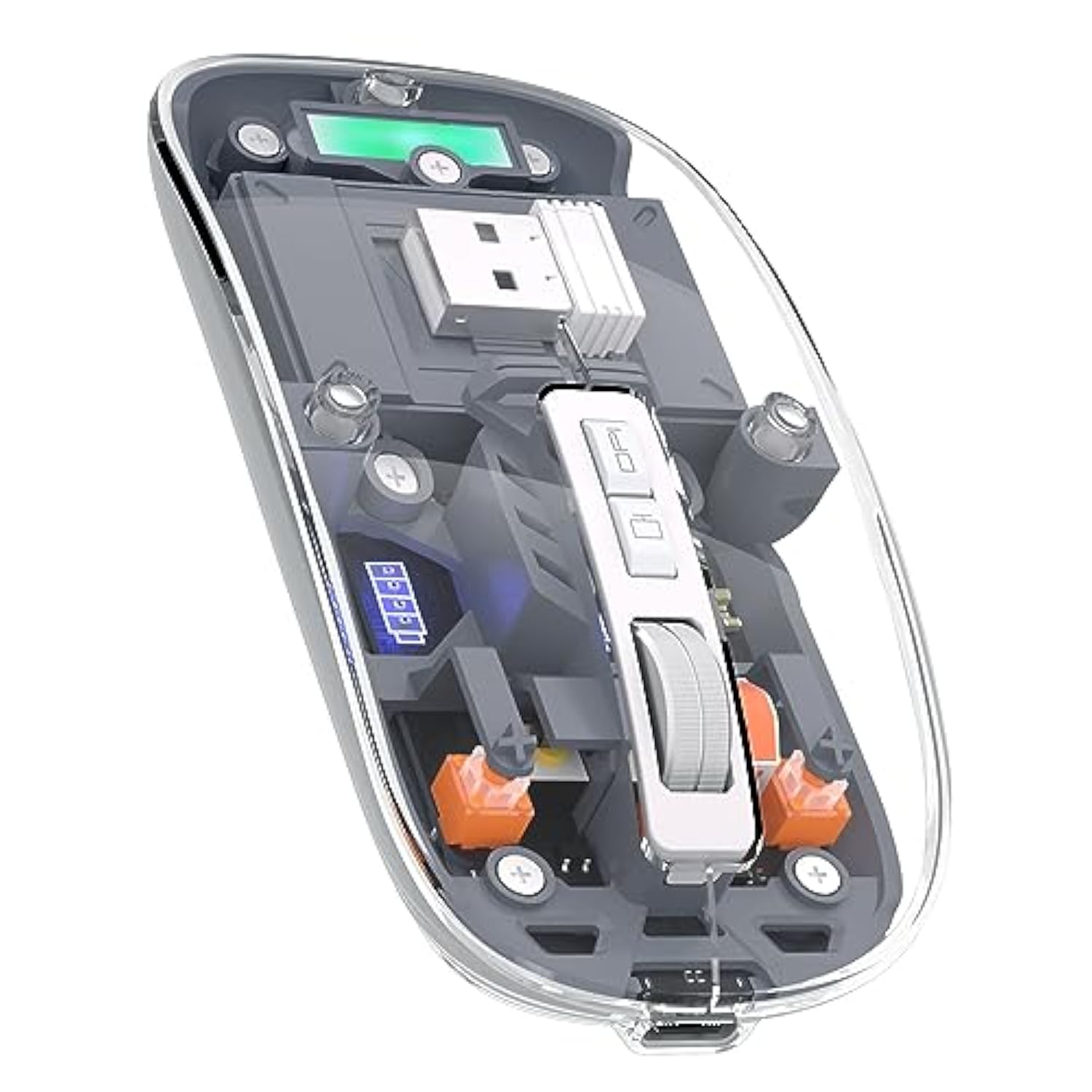 ?Upgrade? Led Wireless Mouse, Slim Silent Mouse 2.4G Portable Mobile Optical Office Mouse With Usb & Type-C Receiver, 3 Adjustable Dpi Levels For Notebook, Pc, Laptop, Computer, Macbook (Clear)