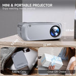 Mini Projector With Wifi Portable Projector Support 1080P 170" Mini Hd Movie Projector, Outdoor Projector Compatible With Phone/ Tablet/ Laptop/ Tv Stick/ Ps4/ Hdmi/Usb Wifi Grey