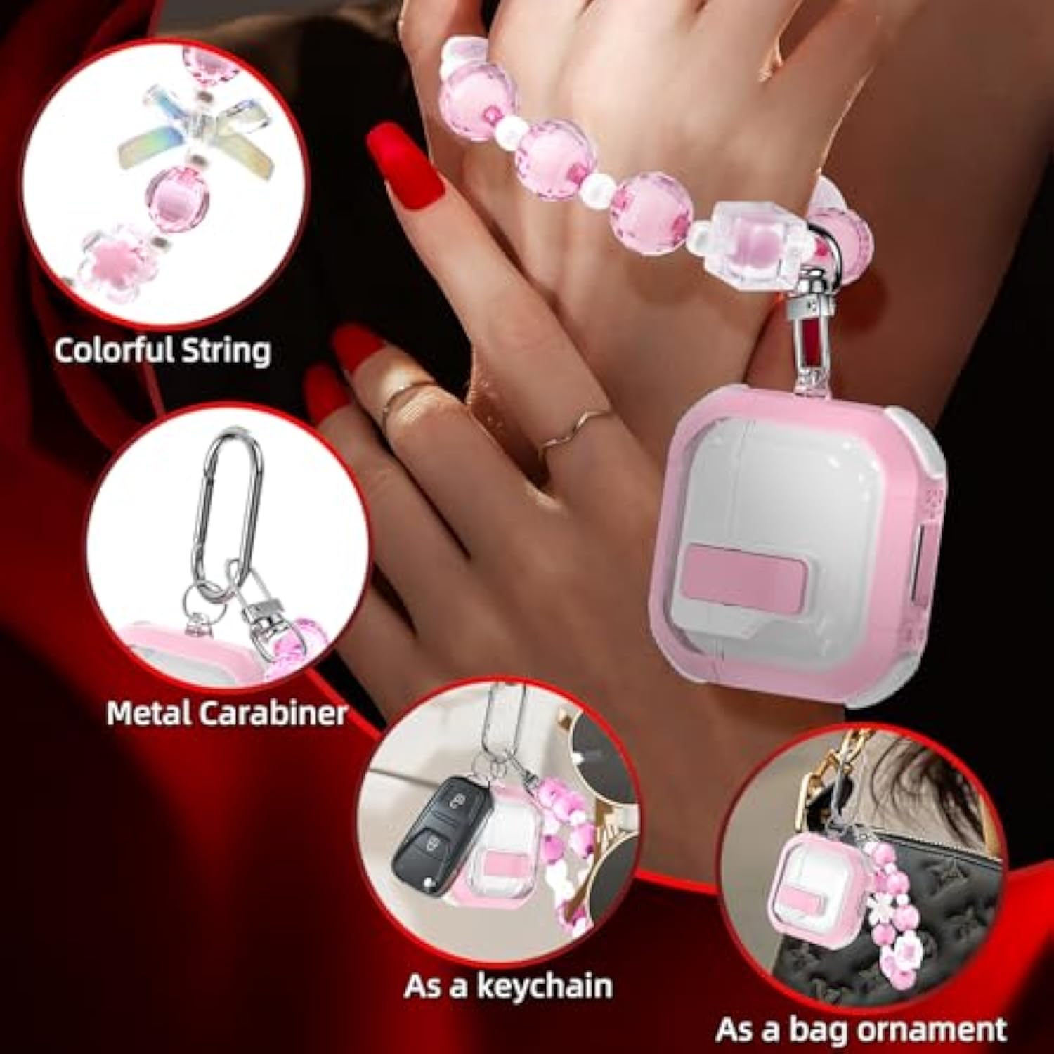 For Airpods 4Th Generation Case Cover, Transparent Design With Automatic Pop-Up Lid, Includes Cleaning Tool, Durable And Shockproof For Airpods 4 Case 2024, Pink