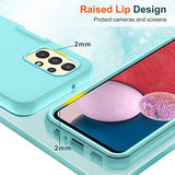 For Samsung Galaxy A13 5G Phone Case: Galaxy A13 5G Case With [2 X Tempered Glass Screen Protector], Full-Body Shockproof Soft Liquid Silicone Protective Phone Case For Samsung A13 5G, Mint