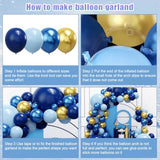 134pcs Blue Balloon Arch Kit – Navy Blue & Gold Balloons for Parties  Events