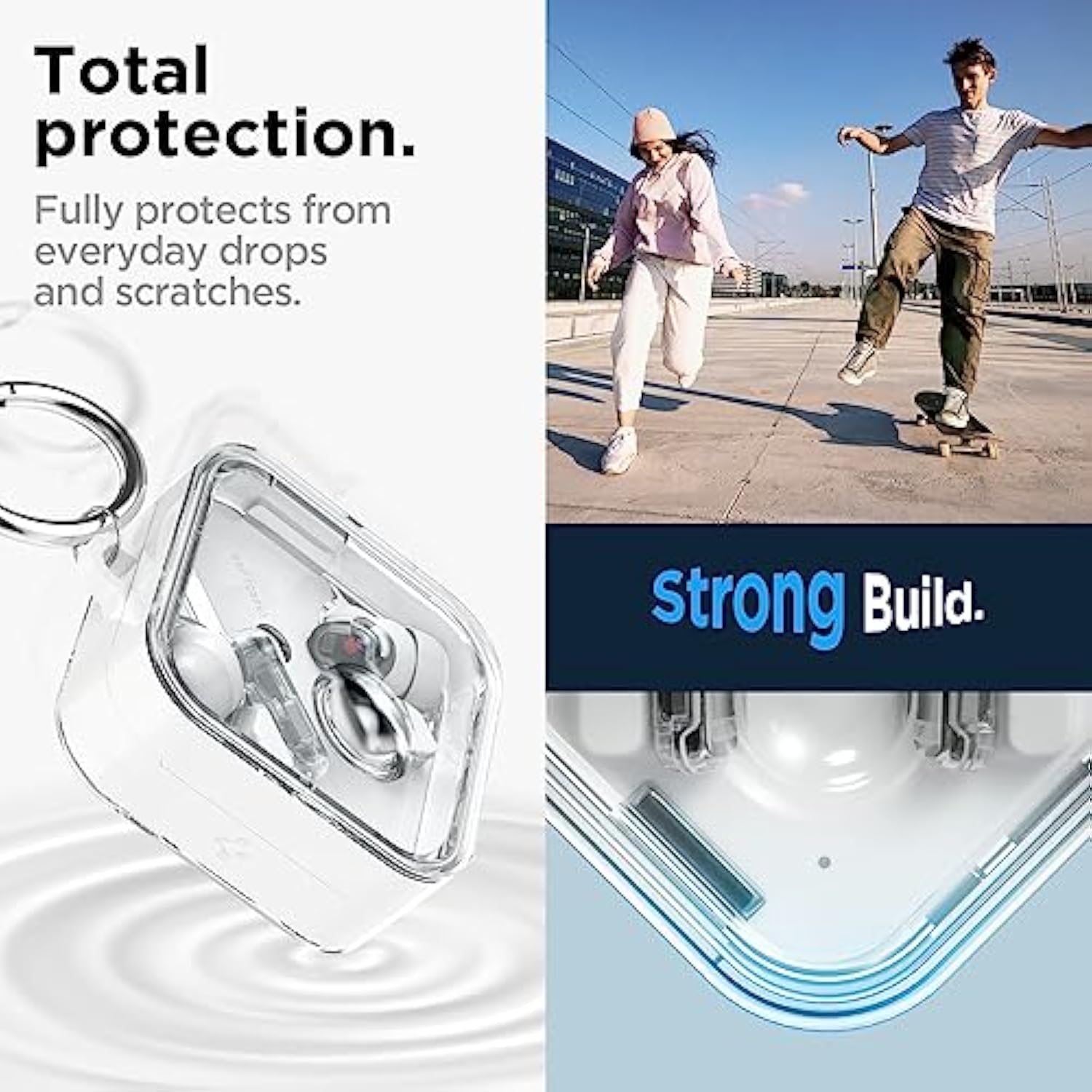 Spigen Ultra Hybrid Designed for Nothing Ear 2 Case Cover (2023) Clear Anti-Yellowing Case - Jet White