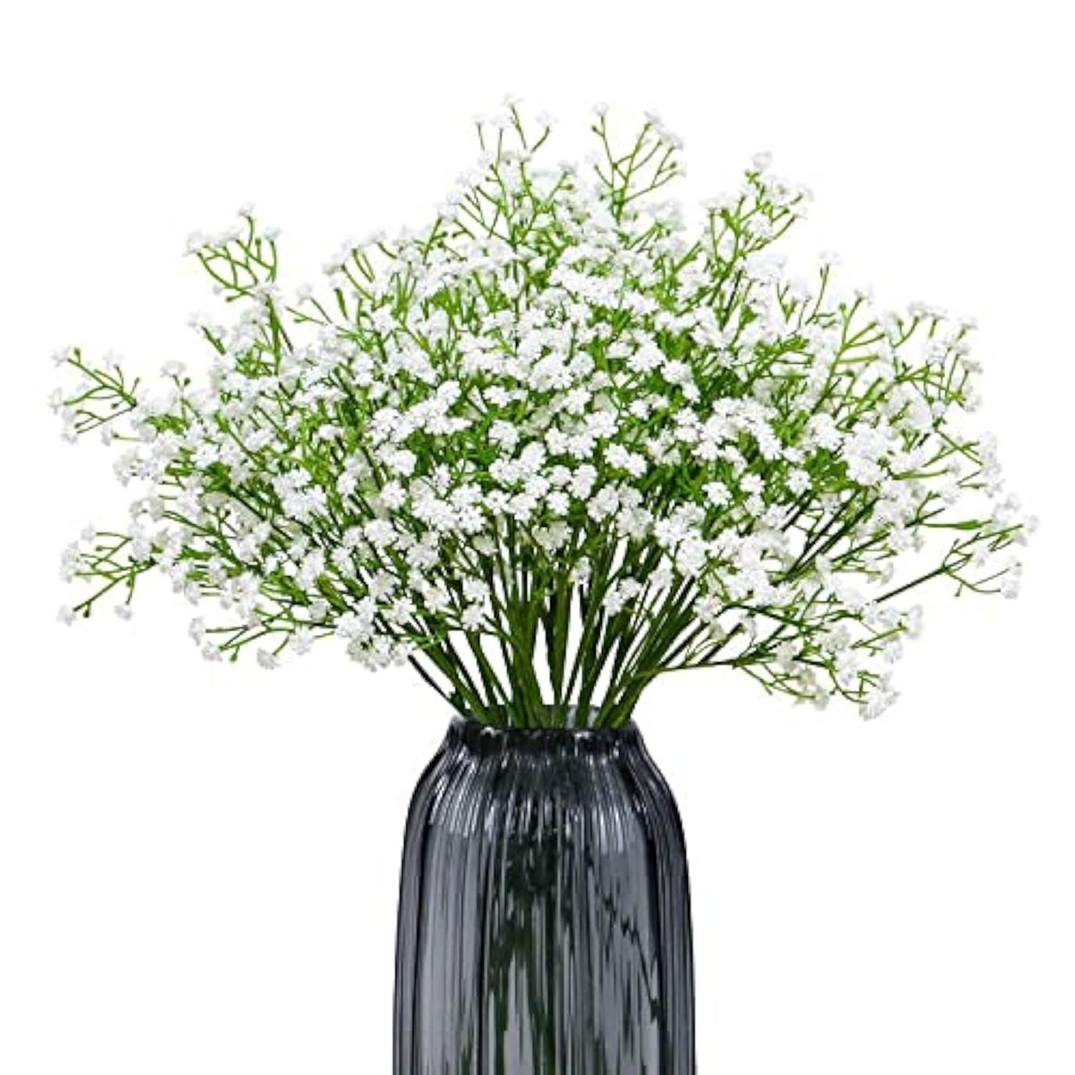 White Babys Breath Artificial Flowers Bulk, 10 Pcs Long Stem Fake Gypsophila For Wedding Bouquets Floral Arrangement Home Office Table Decoration