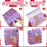 48 Pcs Valentine‘S Day Bakery Treat Boxes With Pvc Window Monster Valentines Cookie Cupcake Boxes For Wedding Sweet Day School Classroom Prize Party Favors Supplies