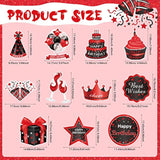 30 Pcs Red And Black Happy Birthday Hanging Swirls Party Decors Birthday Party Hanging Swirl Decorations Red Streams Ceiling Decors For Party Decorations Supplies