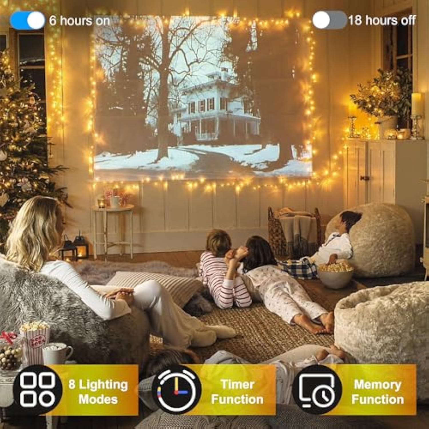 300Led 100Ft Christmas String Lights, 8 Modes Fairy Lights Connectable, Indoor Outdoor String Lights With Timer & Memory