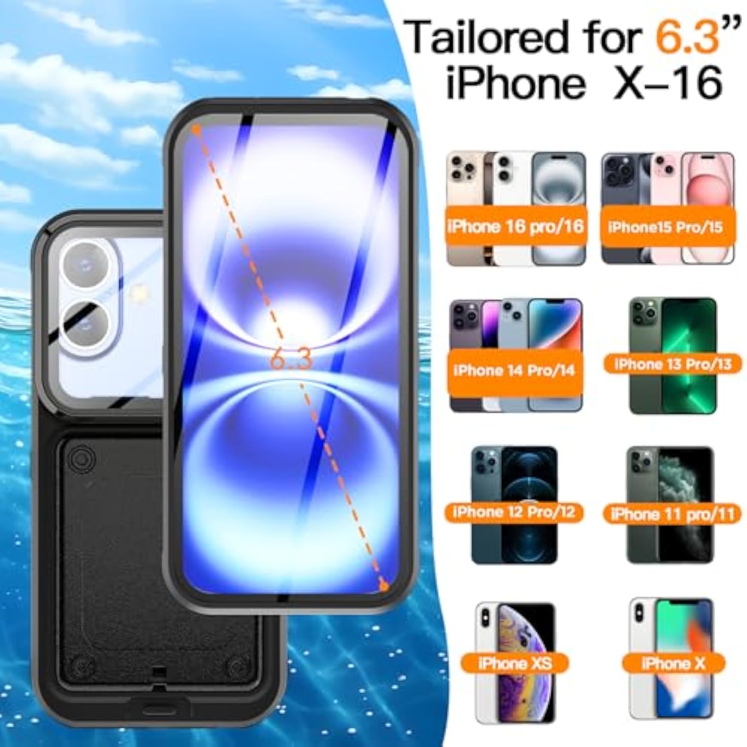 Waterproof Xiaomi Redmi Note 11 Pro 5g Case Clear with Built-in Screen Protector