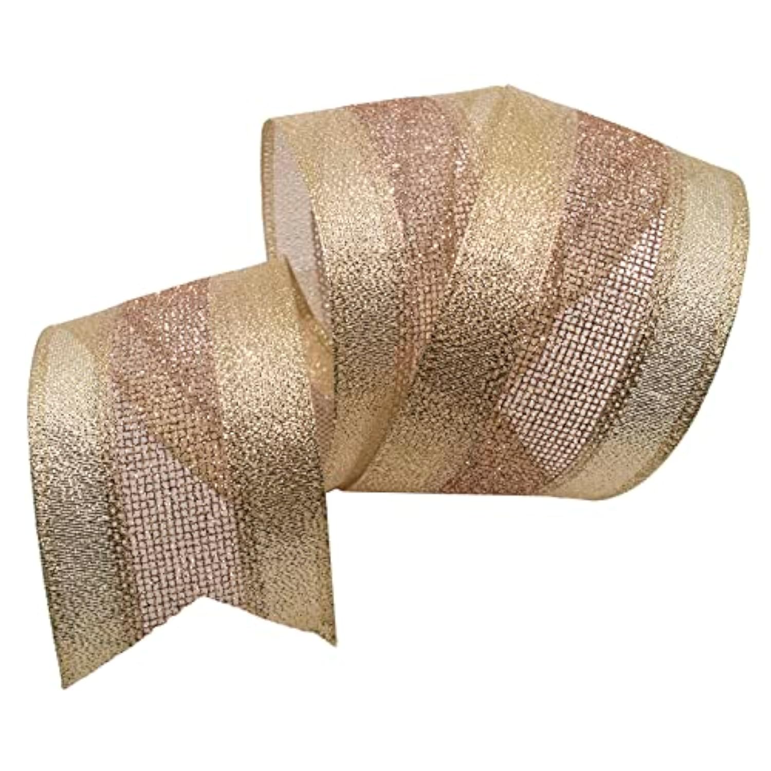 7724.60/20-430 Wired Dimensions 2.5" X 20 Yd Wired Ribbon, Blush/Gold,